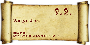 Varga Uros névjegykártya